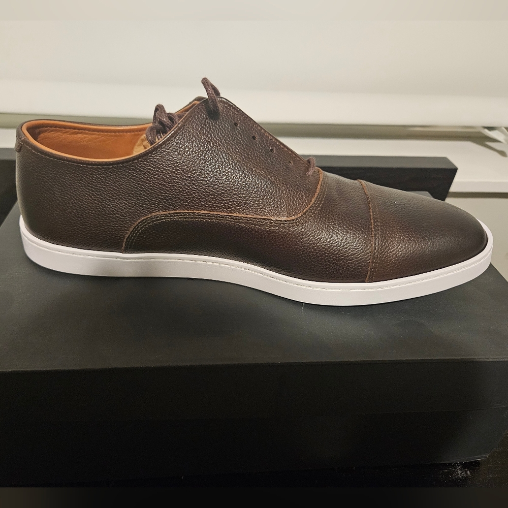 Brown Leather Men's Dress Sneaker Allen Edmonds 10.5E Wide NIB - Picture 5 of 8